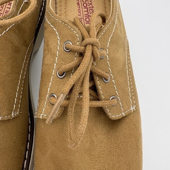 NWOB Dexter Comfort Memory Foam Burt Plain Toe Oxford Tan Suede Style Shoe - Picture 4 of 13
